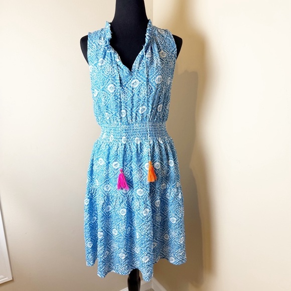 THML Nora Smocked Waist Print Dress M - Picture 8 of 15